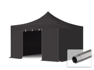 Toolport 4x4m Black Pop-Up Party Tent with Sides