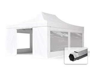 TOOLPORT 4x6m White Pop Up Gazebo with Walls