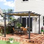 Outsunny 3x4m Retractable Roof Pergola Canopy