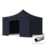 Toolport 4x4m Black Pop Up Gazebo with Sidewalls