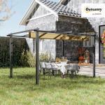 Outsunny 3x4m Retractable Roof Pergola Canopy