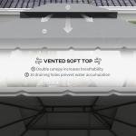 Outsunny 3x4m Light Grey Garden Gazebo with Nets