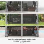 Outsunny 3x4m Light Grey Garden Gazebo with Nets