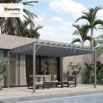 Outsunny 4x3m Adjustable Roof Patio Pergola