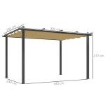 Outsunny 3x4m Retractable Roof Pergola Canopy