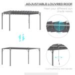 Outsunny 4x3m Adjustable Roof Patio Pergola