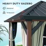 Outsunny 3x3m Hardtop Garden Gazebo with Curtains