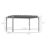 Outsunny 4x3m Adjustable Roof Patio Pergola