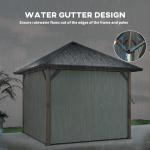 Outsunny 3x3m Hardtop Garden Gazebo with Curtains