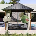 Outsunny 3x3m Hardtop Garden Gazebo with Curtains