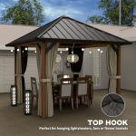 Outsunny 3x3m Hardtop Garden Gazebo with Curtains