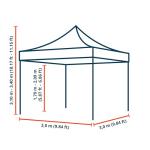 Dark Blue 3x3m Pop-Up Gazebo with Sidewalls