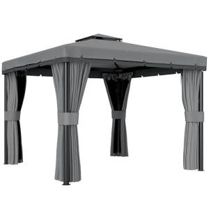 Light Grey Patio Gazebo with Mosquito Netting