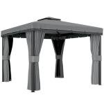 Light Grey Patio Gazebo with Mosquito Netting