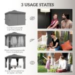 Light Grey Patio Gazebo with Mosquito Netting
