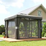Light Grey Patio Gazebo with Mosquito Netting