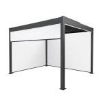 3m x 3m Anthracite Grey Metal Pergola with Blinds