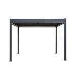 3m x 3m Anthracite Grey Metal Pergola with Blinds
