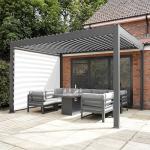 3m x 3m Anthracite Grey Metal Pergola with Blinds