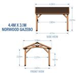 Cedar Wood Gazebo with Hardtop Outdoor Shelter