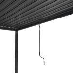 3m x 3m Anthracite Grey Metal Pergola with Blinds