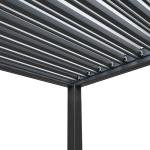 3m x 3m Anthracite Grey Metal Pergola with Blinds