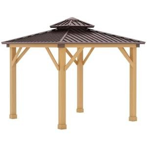 Outsunny 3x3m Outdoor Hardtop Gazebo Canopy