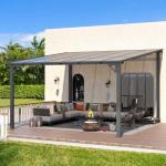 U-MAX 3.65m Metal Pergola Gazebo, Black
