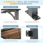 U-MAX 3.65m Metal Pergola Gazebo, Black