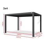 PRIMEYARD 3x4 m Louvered Aluminium Pergola