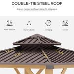 Outsunny 3x3m Outdoor Hardtop Gazebo Canopy