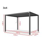PRIMEYARD 3x4m Aluminium Pergola with Louvered Roof