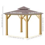 Outsunny 3x3m Outdoor Hardtop Gazebo Canopy