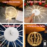 Yowin 30CM 200 LED Hanging Christmas Ball Lights
