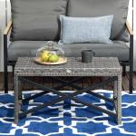 Outsunny Wicker Outdoor Coffee Table and Rattan Side Table
