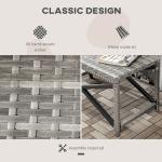 Outsunny Wicker Outdoor Coffee Table and Rattan Side Table