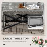 Outsunny Wicker Outdoor Coffee Table and Rattan Side Table