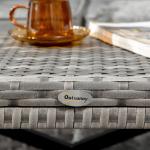 Outsunny Wicker Outdoor Coffee Table and Rattan Side Table