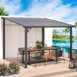 Aluminium 3x3m Wall-Mounted Gazebo for Garden