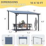 Aluminium 3x3m Wall-Mounted Gazebo for Garden