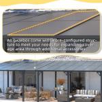 Aluminium 3x3m Wall-Mounted Gazebo for Garden