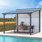 Aluminium 3x3m Wall-Mounted Gazebo for Garden