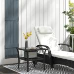 50cm Rattan Outdoor Coffee Table with Glass Top