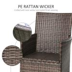 Brown Rattan Outdoor Dining Chair Set - 2 Pieces