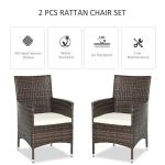 Brown Rattan Outdoor Dining Chair Set - 2 Pieces