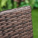 Brown Rattan Outdoor Dining Chair Set - 2 Pieces