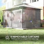 Outsunny 3x4m Dark Grey Garden Gazebo with Sides