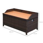 Mixed Brown Rattan Outdoor Storage Bench