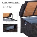 Mixed Brown Rattan Outdoor Storage Bench