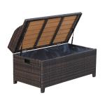 Mixed Brown Rattan Outdoor Storage Bench